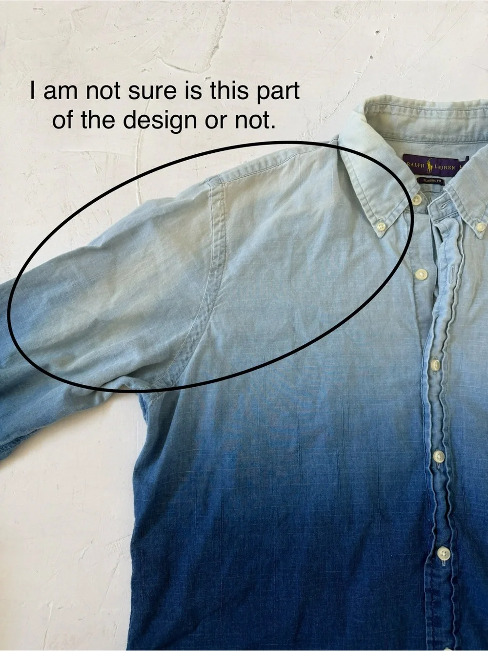 Polo Ralph Lauren Men's Classic Fit Dip-Dyed Shirt Blue Size L